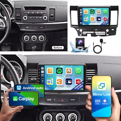 2+64G 10 For Mitsubishi Lancer 2008-2012 Android 13 CarPlay Car Radio GPS CAM BT • $149.99