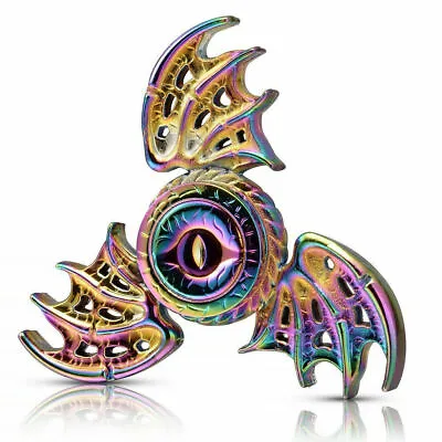 Fidget Spinner Finger Hand Spin Bearing Focus Stress Rainbow Dragon Eye Wings • £3.49