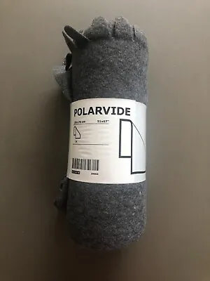 $12.95 • Buy Ikea Polarvide Fleece Throw Blanket 51×67  Gray Ruffled Edge