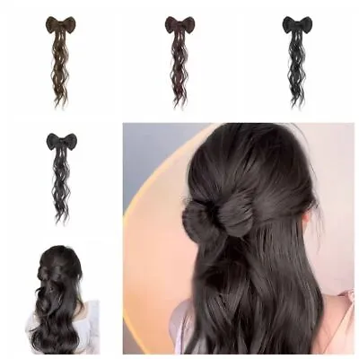 Korean Style Messy Updo Hairpiece Heat Resistant Fiber Wavy Ponytail Wig  Daily • £4.36