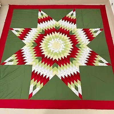 $34.59 • Buy Texas Lone Star Handmade Machine Pieced Cotton Queen Patchwork Quilt Top/topper