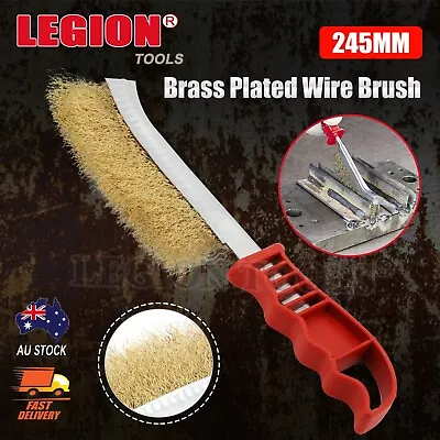 $36.99 • Buy 1x 3x Hand Wire Brush Brass Bristles Rust Paint Removal Tool Heavy Duty 245mm