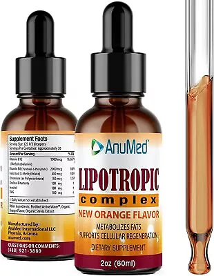 ANUMED - Lipotropic Complex Liquid Drops With Vitamin B12 B6 Folic Acid • $32.99