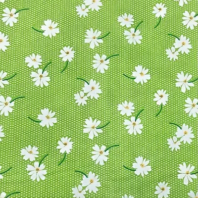 Fabric Fat Quarter 50 X 55cm Material Sewing Patchwork Crafts White Daisy Flower • £3.49