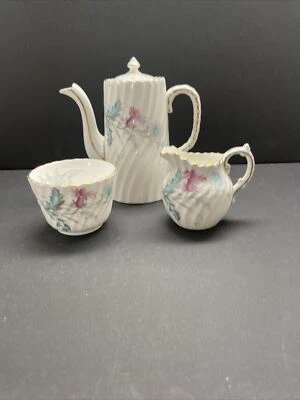 £35.39 • Buy Aynsley Fine China Wayside Pattern 3pc Demitasse, Coffee Set Nice Gold Trim