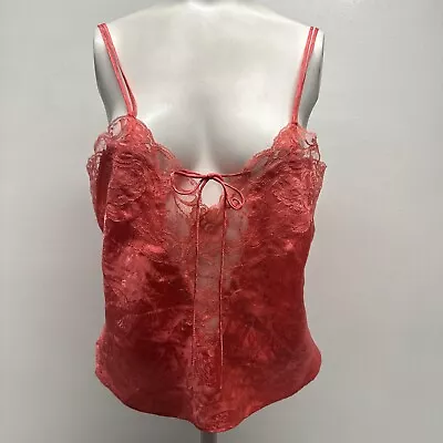 Victoria’s Secret Cami Camisole Top Lace Trim Vintage Gold Label Pink M Medium • $19.99