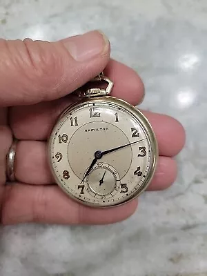 Vintage Hamilton 917 17 Jewels 10k Gold Filled 3 Positions Pocket Watch  • $50