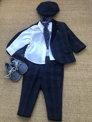 £21.50 • Buy Monsoon Baby Boys  6pc Suit ,Shoes And Hat  Set    AGE 3-6 Months VGC
