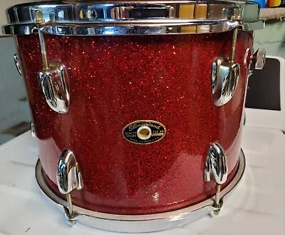 Vintage Slingerland 1960s 13x9 Tom Drum Red Glass Sparkle Cob Rims Setomatic • $215