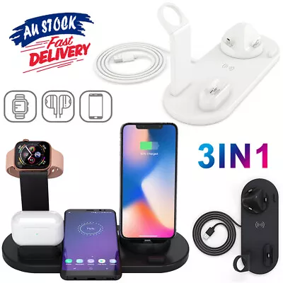 3 In 1 Apple Qi Wireless Charger Stand Station For IPhone Watch Charging • $25.27