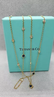 $18000 • Buy Tiffany & Co., Elsa Peretti Sapphire And Diamond By The Yard Long Chain