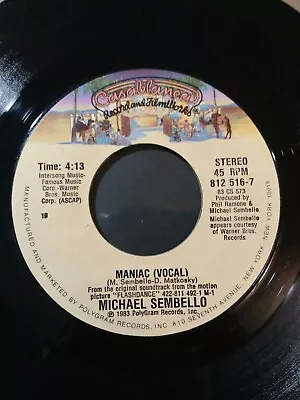 Michael Sembello: Maniac 7  Record 45 RPM 1983 Flashdance Soundtrack NM Tested  • $8