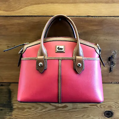 Dooney & Bourke Red Saffiano Leather Camden Domed Satchel Purse NEW 0221PG • $140