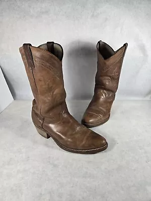 Abilene Mens Boots Distressed Brown Leather Cowboy Western Size 10 D Style 6552 • $39