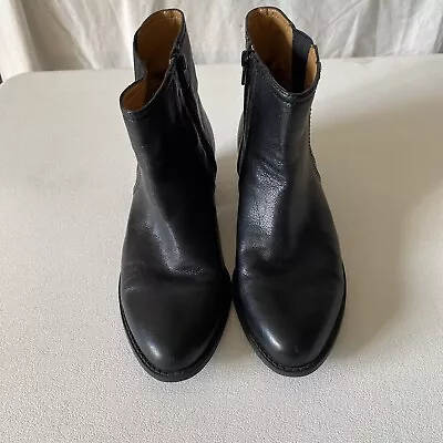 Nine West BLACK LEATHER Ankle Booties Vintage America Collection 9.0M • $21.99