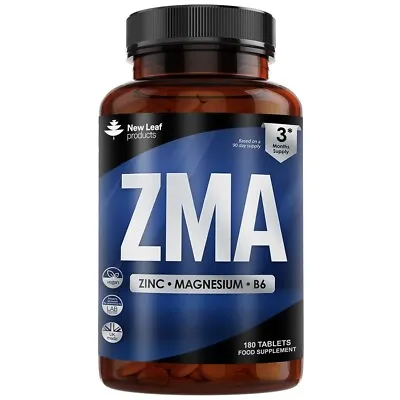 ZMA Tablets 180 Zinc Magnesium B6- Testosterone & Sleep Support - High Strength • £9.95
