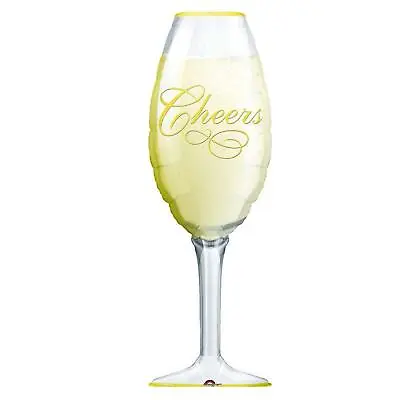 97cm Giant Champagne Bubbly Glass Cheers Wedding Balloon Room Party Decoration • £6.09