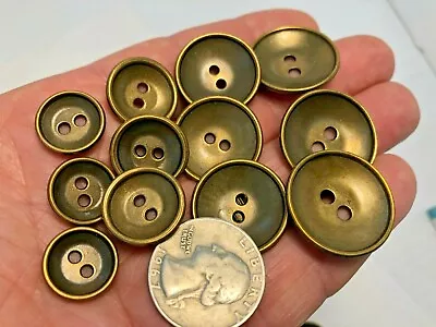 New Antique Brass Finish Metal Buttons Sizes 1 Inch 7/811/16 5/8 #ABN • $2.15