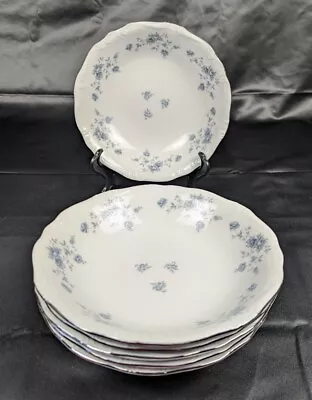 Set Of 6 Johann Haviland Blue Garland Soup Salad Bowls 7 .5” Germany Silver Trim • £28.95