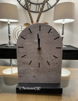 £13.89 • Buy NEXT Concrete Effect Grey Black Mantel Clock Sculpture Home Decor Easter Gift