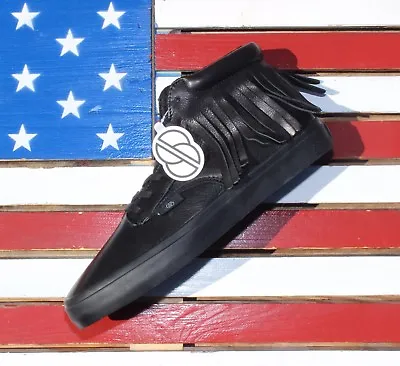 Radii Basic Death Leather Casual Mid Black Skate Shoes Skateboard [FM1084]  $120 • $39.10