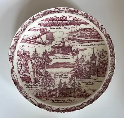 Vernon Kilns State Plate ~ Tennessee ~ The Volunteer State ~ 10 1/2  ~ Red ~ VG • $15