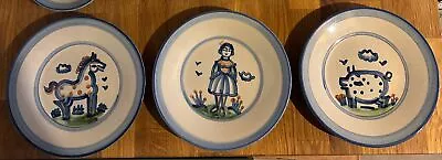 Lot Of 3 M A Hadley Luncheon Plates Wife Girl Horse Pony Pig • $25