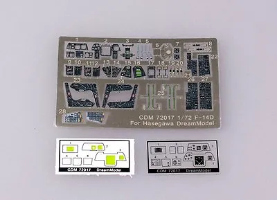 Dream Model 72017 1/72 F-14D Tomcat Cockpit Color Etching Parts For Hasegawa • $12.99