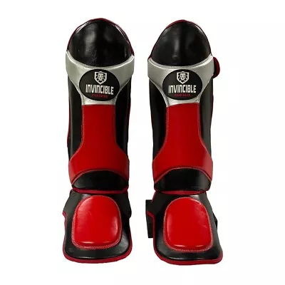 Amber Invincible Faux Leather Shin Guards Premium Protection For Muay Thai & MMA • $62