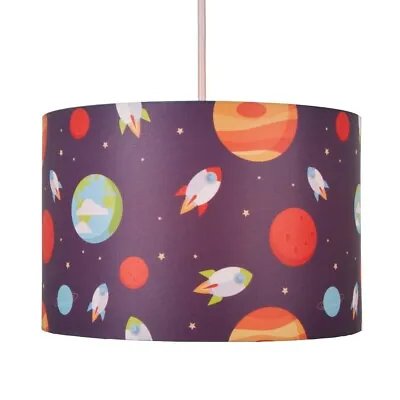 Litecraft Glow Light Shade 30cm Easy Fit Outer Space Lampshade - Multi Coloured  • £17.99