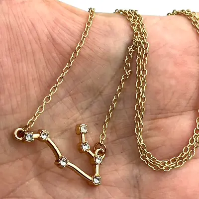 Gemini Constellation Necklace May 21st - June 20th Gold Tone Costume Jewellery • £7