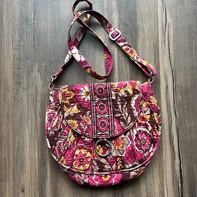 Vera Bradley Carnaby Print Quilted Saddle Up Crossbody Bag With Magnet Closure • $19