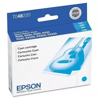 GENUINE Epson 48 T0482 Cyan Ink For R200 R220 R300 R320 R340 RX500 RX600 RX620 • $5.99