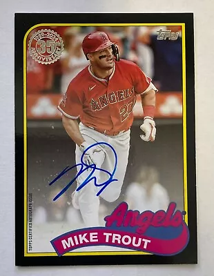 🔥2024 TOPPS SERIES 1 MIKE TROUT #89BA-MT BLACK ON CARD AUTO #'d 32/99 ANGELS 🔥 • $275