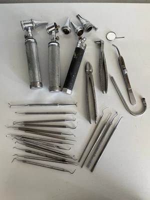 £40 • Buy Lot Of Vintage Dental & Optical Medical Equipment Probes Gowllands Ash Pliers