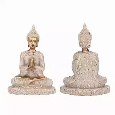 (A Gold)Meditating Seated Buddha Statue Carving Figurine Craft For Home AOS • $8.92