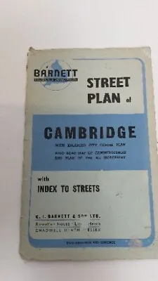 Vintage Street Map Cambridge. 1960's Barnett Publishers • £2.49