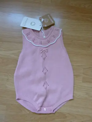 BNWT Beautiful MAYORAL Baby Girl Spanish Designer Pink Summer Romper Suit 2-4 M • £8