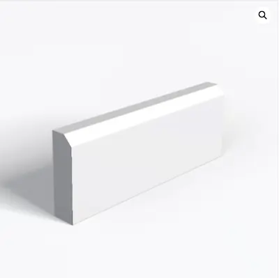 Skirting Board CHAMFERED  Profile Primed MDF 18mm X 58mm X 2700mm Free Delivery • £29.99