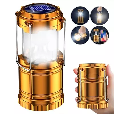 Camping Light LED Tent Lantern Lamp Portable Solar Rechargeable Night Lamp Torch • £3.99