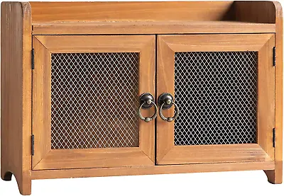 - Storage Cabinet Mini Countertop Cabinet Wood Organizer For Kitchen Living Ro • $56.99