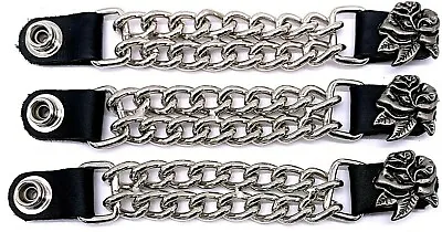 3 Rose Ladies Double Chain Motorcycle Vest Extenders Made In Usa • $17.99