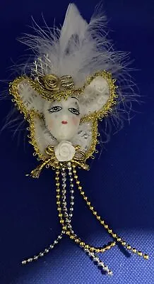 New Orleans~Mardi Gras Mask~Hanging Ornament Magnet~Porcelain~HandPainted~2014 • $10