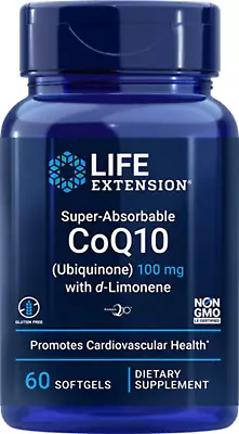 Super-Absorbable CoQ10 (Ubiquinone) With D-Limonene 100 Mg 60 Softgels • $28.86