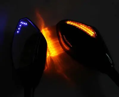 Rearview Mirrors LED Turn Signal Blinker For Ducati 848 1098 1198 1098S/R 1198R • $45.38