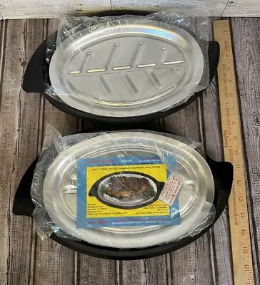 Nordic Ware Sizzler Plates Set 2 Vintage Steak Fajita Plate Leaf • $17.50