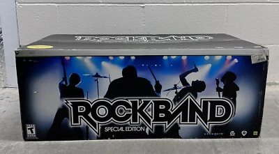 $569.95 • Buy Xbox 360 Rock Band Special Edition Bundle Drums Guitar Game Mic Box NEW SEALED