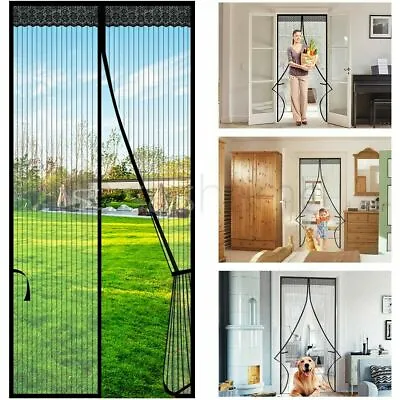 Magic Curtain Door Mesh Magnetic Fastening Mosquito Fly Bug Insect Net Screen UK • £6.49