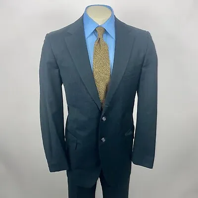 Vtg 60s Suit Mens 44 Long Jacket Coat 35 31 Pants Mod Madmen Rat Pack Blue Green • $129.99