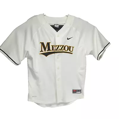 Nike University Of Missouri Mizzou Tigers Baseball Jersey Men's Small White • $49.97